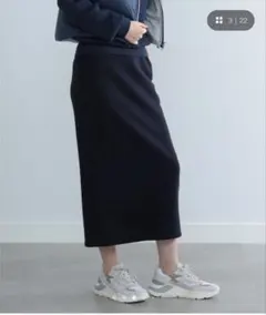 極美品Demi-Luxe BEAMS AK+1 ウールミルドスカートネイビー36のサムネイル