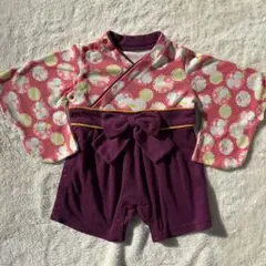 花柄　袴ロンパース　女の子　70cm
