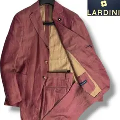 J6205 超美品 ラルディーニ 現行 リネンツイルスーツ ブラウン 44
