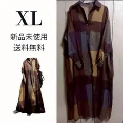 ワンピース シャツワンピース ロング マキシ丈 長袖 体型カバー 大きいサイズ