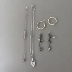 アクセサリー4点セット まとめ売り ネックレス ブレスレット ピアス