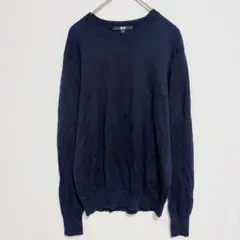 ユニクロ UNIQLO セーター M ネイビー ウール100% シンプル 万能