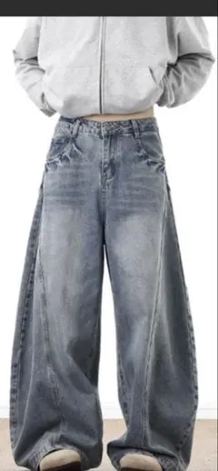 ワイドカーブデニムパンツ