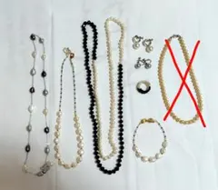 パール系 アクセサリー7点セット ネックレス ブレスレット 等
