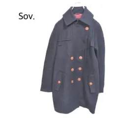 ソブ【36】コート　アウター　Pコート　ミディアム　ウール　ポッケ　襟