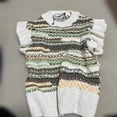 新品未使用　ZARA コットンニットベスト　Lサイズ
