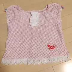 メゾピアノ　赤いドット柄 Tシャツ 120cm