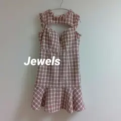 Jewels ツイード チェック柄 マーメイド ミニドレス キャバドレス L