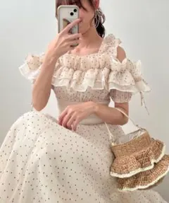 MAJESTIC LEGON ミルフィーユフリルコルセットワンピ