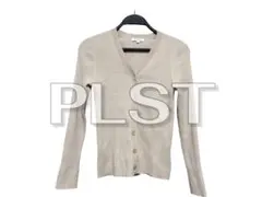 PLST リブカーディガン M ベージュ Vネック 美シルエット