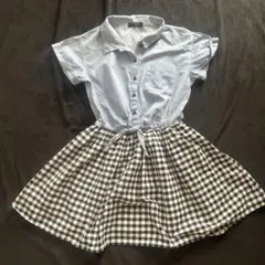 夏服　HUDSON honey タイフロント　半袖ワンピース　L チェックのサムネイル
