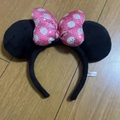ミニーマウス スパンコールカチューシャ　ピンク