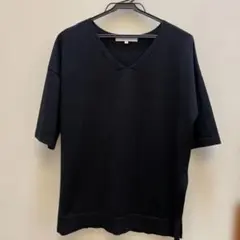 UNTITLED 黒 Vネック 5分袖ニットM