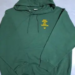 英字&バタフライ両面プリントパーカートレーナー