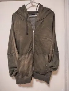 ZARA ヴィンテージ ジップアップフーディパーカー XS-S ダメージ加工