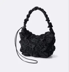 GU ギャザーショルダーバッグ ブラック