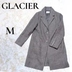 チェスターコート グレー ロング ウール混 M GLACIER