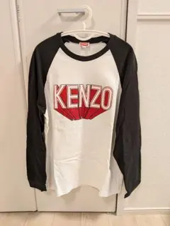 【美品】KENZO ロゴ 長袖　Lサイズ ホワイト/ブラック