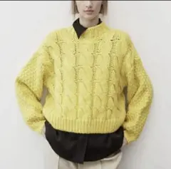 ZARA ニット トップス セーター 長袖ニット イエロー