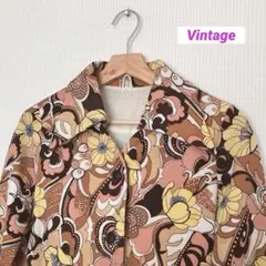 ⭐️レトロ古着　70s プッチ柄　ジャケット⭐️昭和　ヴィンテージ アウター　長袖のサムネイル