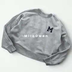 Mila Owen ミラオーウェン Mサガラ刺繍 ビッグトレーナー グレー 0