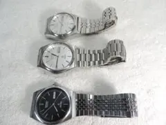 SEIKOクォーツ男性時計 3点(1点蓋開けられない・２点電池交換しても動かない