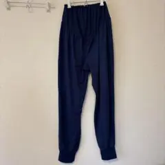 ネイビー ハイウエスト マタニティパンツ