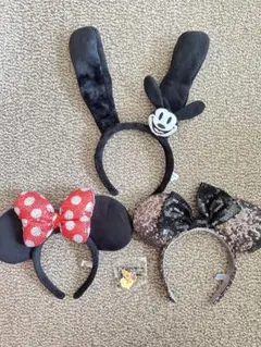 オズワルド・ミッキー・リボン　ディズニーカチューシャ3点セット（おまけ付き）