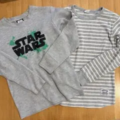 STAR WARS ロゴ　ボーダー　グレー長袖カットソーまとめ売り150