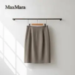 MaxMara マックスマーラ ヴァージンウール ひざ丈スカート ブラウン 38