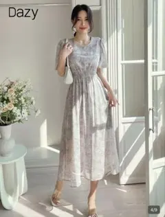 Dazy 花柄パフスリーブワンピース　SHEIN