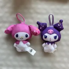 値下！ハローキティ & マイメロディ 11cmぬいぐるみマスコットセット