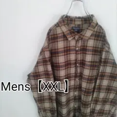F109【US輸入】エディーバウアー　フランネルシャツ【メンズXXL】チェック