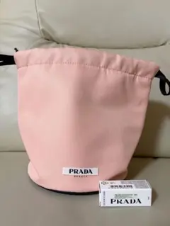 PRADA 新作ノベルティ ピンクミニトートバッグ ロゴプレート 箱付き