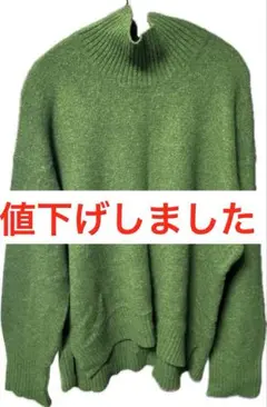 UNIQLO ハイネックニット グリーン Lサイズ