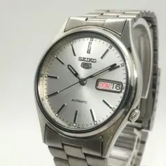 【希少／稼働】SEIKO　セイコー5　自動巻き　デイデイト　シルバー　ラウンドのサムネイル