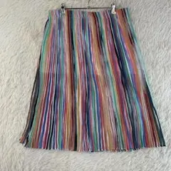 ZARA ザラストライプ プリーツスカート 大きいサイズ カラフル