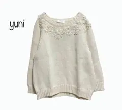 464 ユニ yuni 花柄 総刺繍 エンブロイダリー バンドカラー シャツ