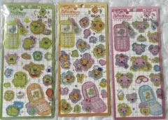 ３枚セット　たまごっち　ステッカー　3Dシール　立体　クリア　おはじきシール