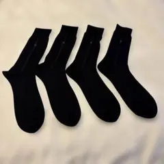 シンプル ビジネスブラック ソックス2足組