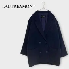 ロートレアモン ヘリンボーン ツイード ダブルジャケット コート L ゆったり