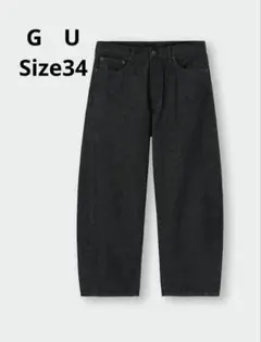 GU バレルレッグジーンズ ブラック 34サイズ