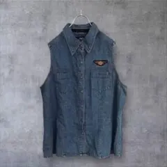 【k5840】ぬこちゃむ様専用　希少USA古着ハーレーダビッドソン00s刺繍ロゴ