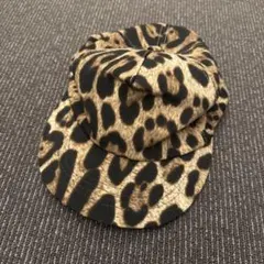 古着　y2k black noon ヒョウ柄　キャップ