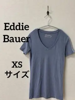 Eddie Bauer グレー Vネック Tシャツ 半袖　【XSサイズ】