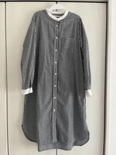 ギンガムチェック シャツワンピース 長袖