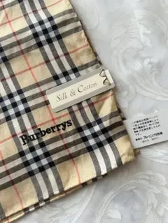 新品未使用バーバリー 54cm 大判 ハンカチ スカーフ ノバチェック 綿シルク