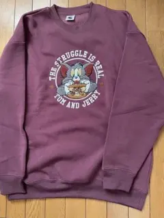 トムとジェリー スウェット バーガンディ　Lサイズ