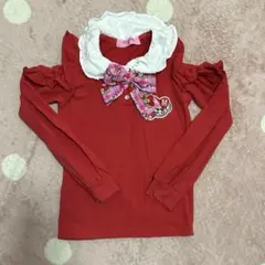 ▷肩あき 襟付き チェックリボン ロンT◁♡*。゜