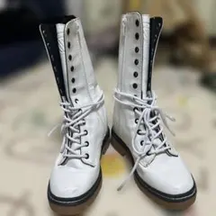 K-SWISSホワイト レースアップブーツ サイドジッパー付き
